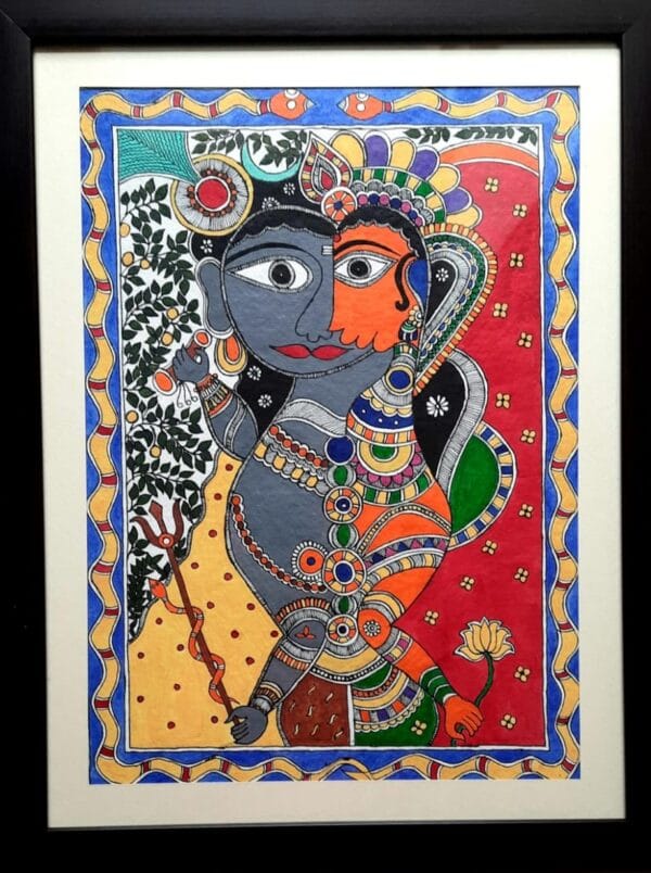 Ardhanarishwara - Madhubani painting - Shradha Joshi - 04