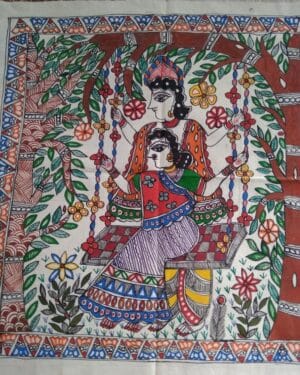 Radha Krishna - Madhubani painting - Kajal - 05