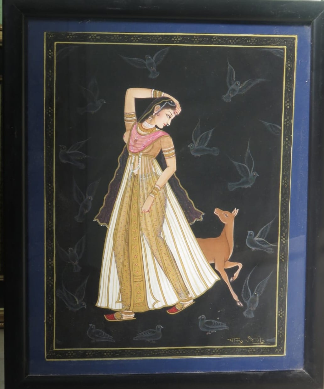 Ragini #1 - Rajasthani Miniature Painting (12.5