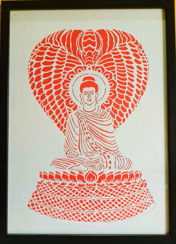Buddha with Naag - Sanjhi Art - Abhay Mastram - 03