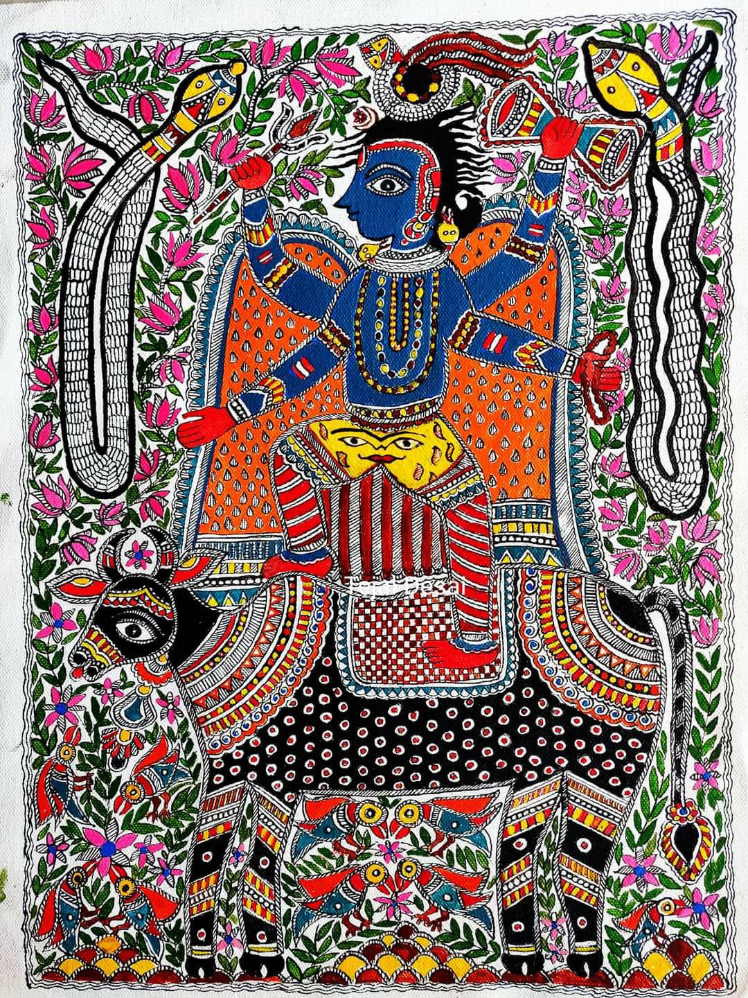 Shiva Painting - Madhubani painting (12