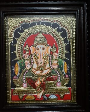 Ganapathy - Tanjore painting - Vennila - 06