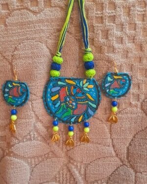 Handpainted Wooden Jewellery - Indian handicraft - Madhubani art - 11