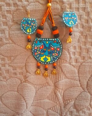 Handpainted Wooden Jewellery - Indian handicraft - Madhubani art - 12