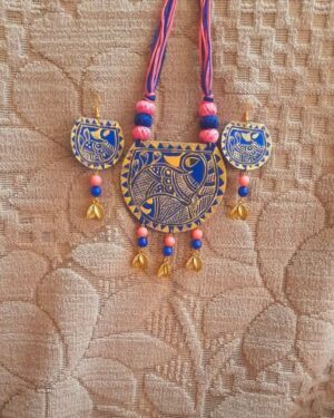 Handpainted Wooden Jewellery - Indian handicraft - Madhubani art - 13