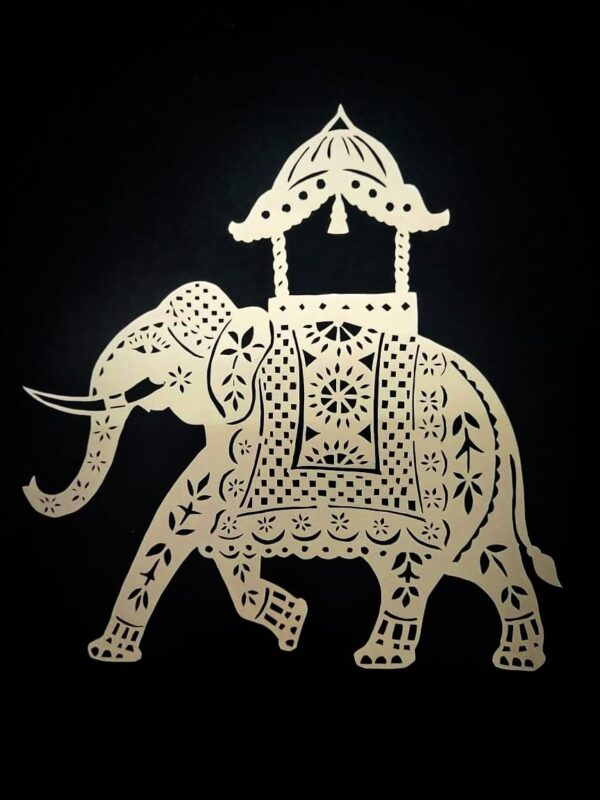 Rajwadi Elephant Sanjhi art Abhay Mastram 07