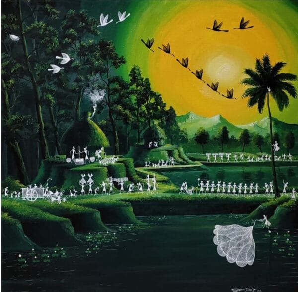 My Dream Village - Warli art - Krushna - 04
