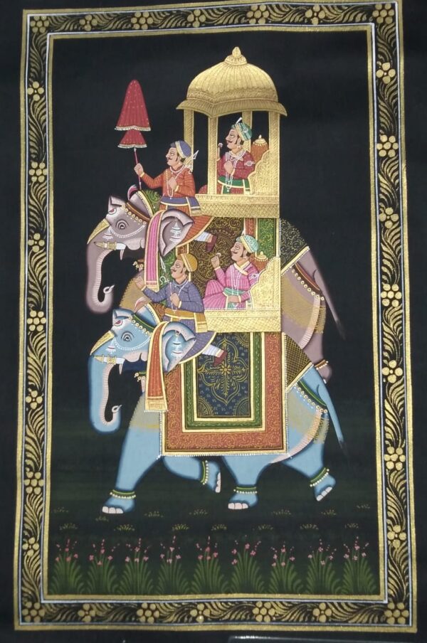 Rajasthani Traditional Royal Ambawadi - Rajasthani painting - Dharmendrayati - 126