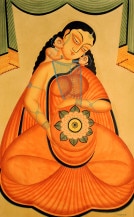 Kalighat painting - Momena Chitrakar - 01