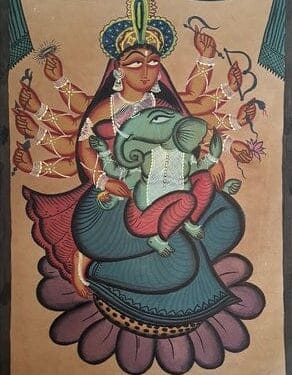 Kalighat painting - Momena Chitrakar - 12