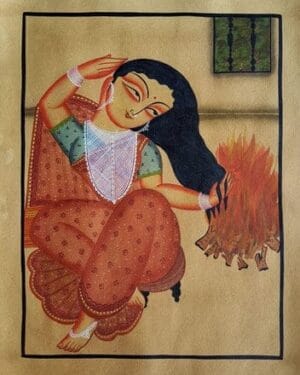 Kalighat painting - Momena Chitrakar - 21