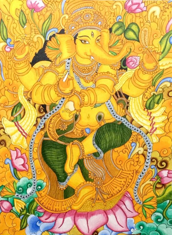 Dancing Ganesha - Kerala Mural - Mini Rastogi - 02