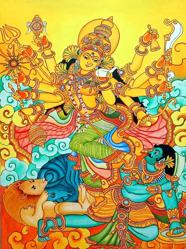Goddess Durga - Kerala Mural - Mini Rastogi - 04