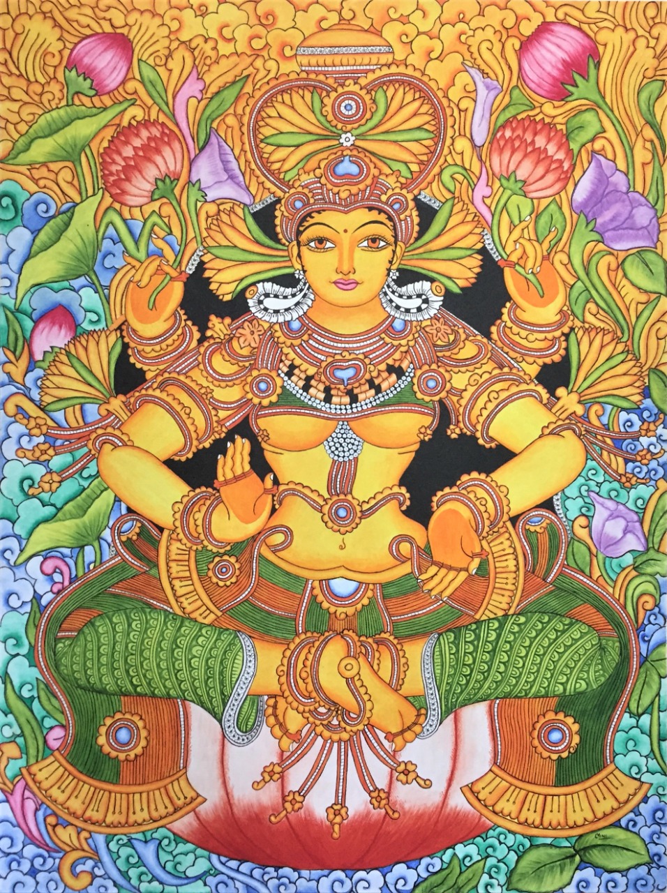 Goddess Laxmi #2 - Kerala Mural (30