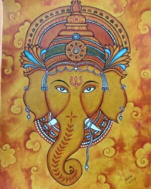 Lord Ganesh - Kerala Mural painting - 08