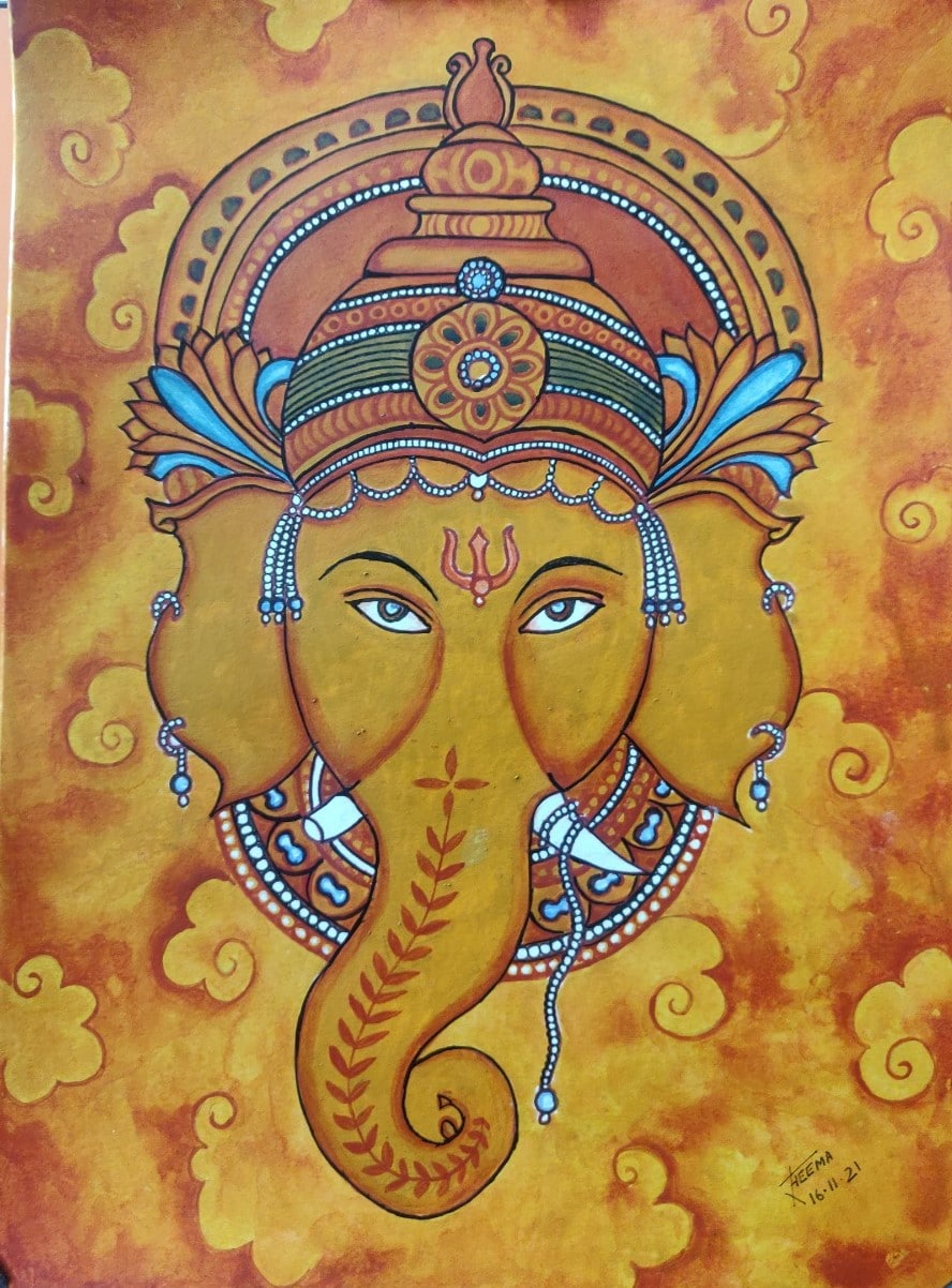 Lord Ganesh - Kerala Mural painting (8
