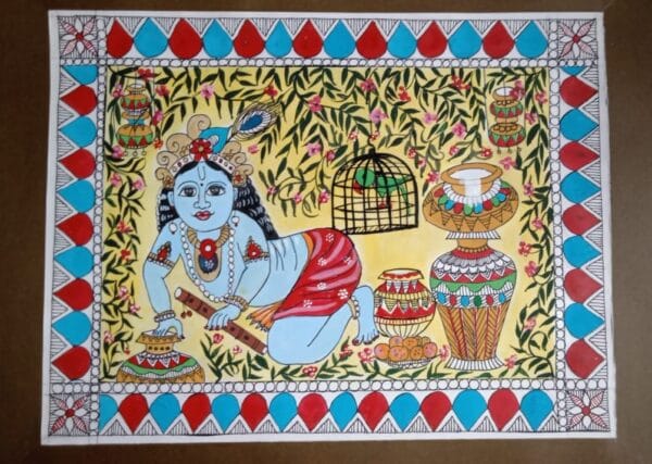 Bal Gopal - Madhubani painting - Santosh - 01