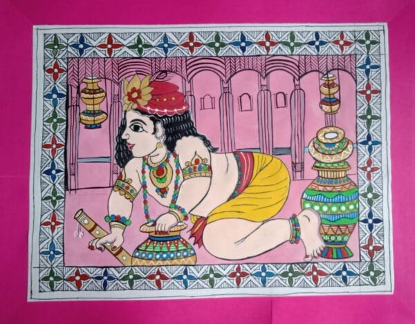 Bal Gopal - Madhubani painting - Santosh - 02