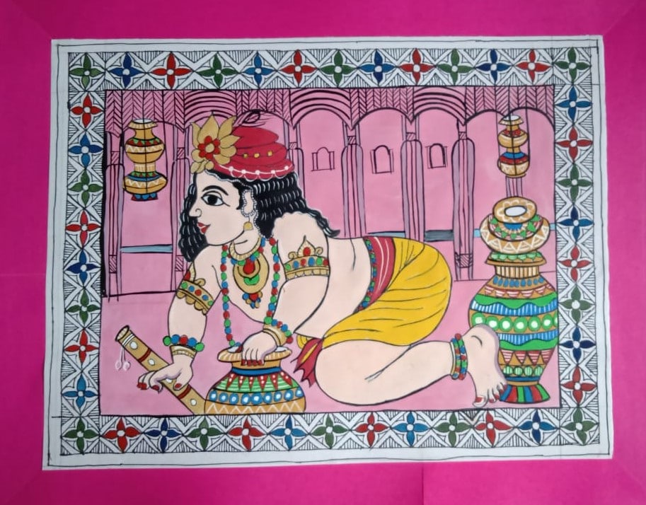 Bal Gopal #1 - Madhubani painting (30