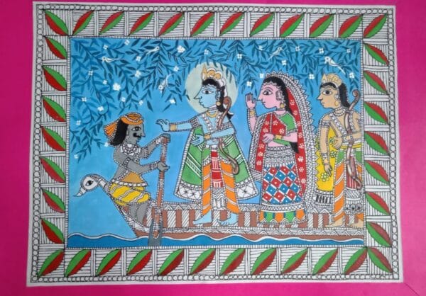 Kevat Prasang - Madhubani painting - Santosh - 05