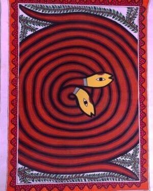 Two Snakes - Madhubani painting - saraswatikumari -27
