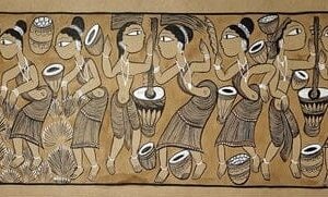 Tribal Dance - Patua/Pattachitra painting - Momena Chitrakar - 01