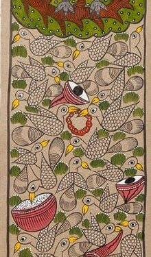 Bird Life - Patua/Pattachitra painting - Momena Chitrakar - 15