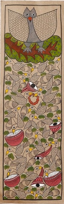 Bird Life - Patua/Pattachitra painting - Momena Chitrakar - 15