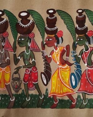 Tribal Life - Patua/Pattachitra painting - Momena Chitrakar - 22