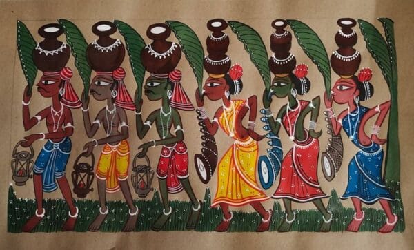 Tribal Life - Patua/Pattachitra painting - Momena Chitrakar - 22