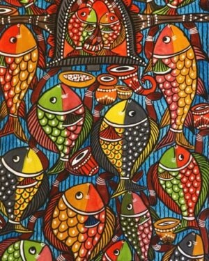 Fish Marriage - Patua/Pattachitra painting - Momena Chitrakar - 23