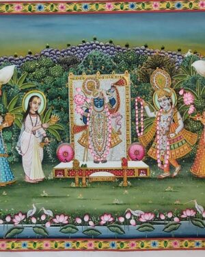 Shreenathji's Aarti - Pichwai painting - Minakshi - 14