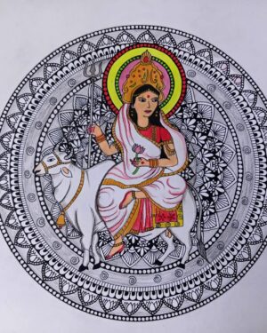Goddess Shailputri Mandala painting - Snehlata - 12