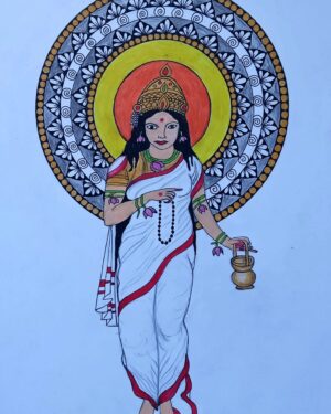 Goddess Brahmachari Mandala painting - Snehlata - 13