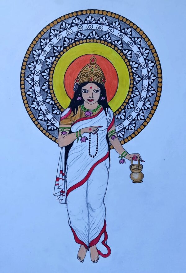 Goddess Brahmachari Mandala painting - Snehlata - 13