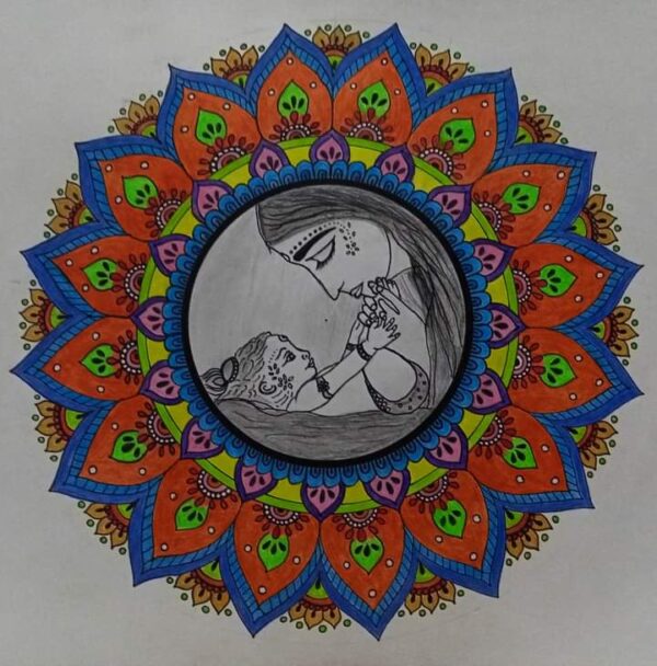 Lord Krishna - Yashoda Mandala painting - Snehlata - 20