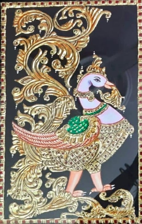 Peacock Tanjore Painting Mahdu Gupta 06