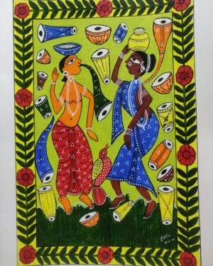 Dancing couple - Santhal Art - Seema - 03