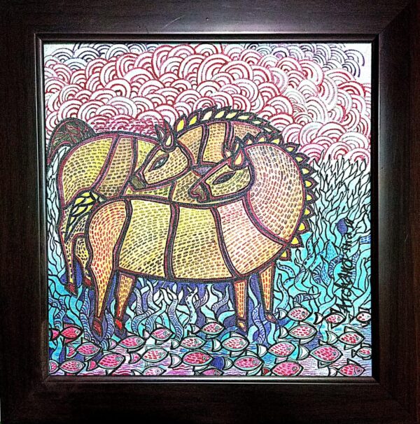 Horses - Gond Art - Archana Jha - 02