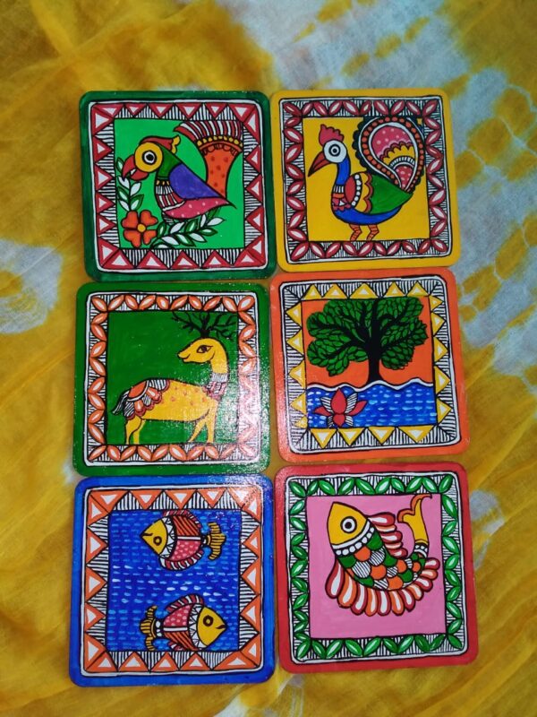 Handpainted Tea Coasters - Indian Handicraft - Shikha Jha - 02
