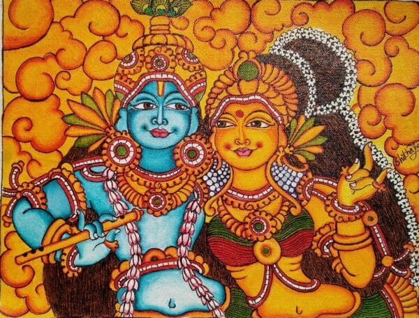 Radha Krishna - Kerala Mural painting - Shikha Jha - 09