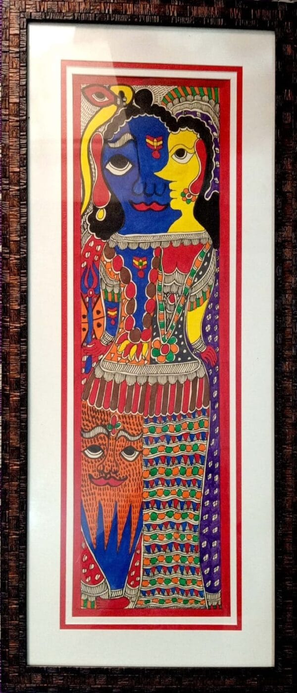 Shiva Parvathi - Madhubani painting - Archana Jha - 01