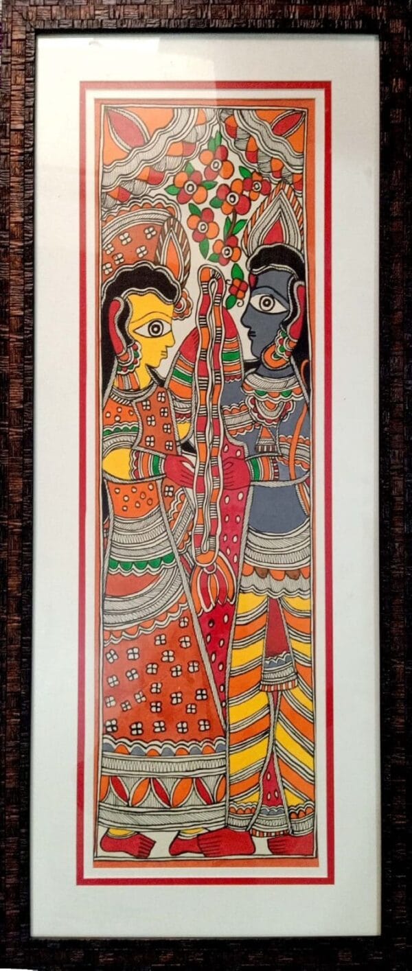 Shri Ram and Ma Sita - Madhubani painting - Archana Jha - 07