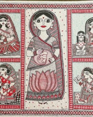 Motherhood - Madhubani painting - Jaya Tiwari - 03