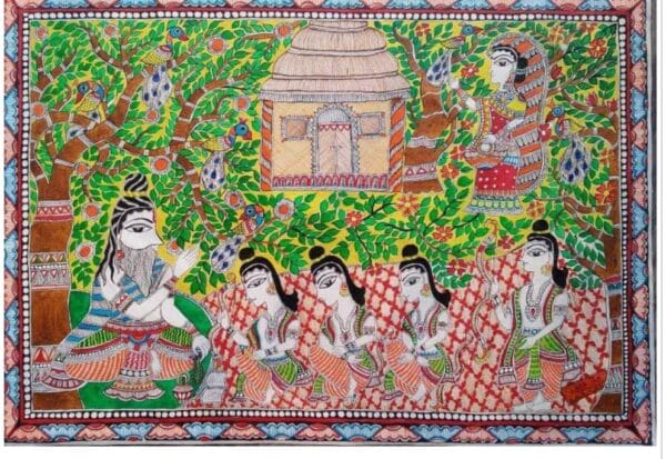 Gurukul - Madhubani painting - Shikha Jha - 01