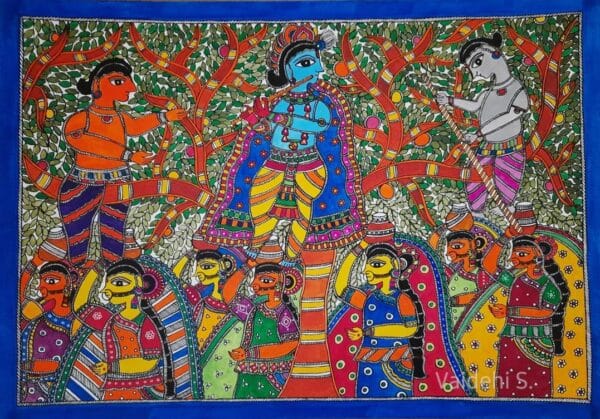 Krishna Baal Leela - Mithila Art - Vaidehi - 02