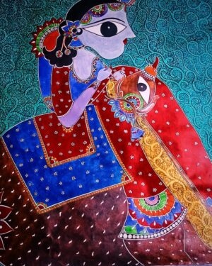 Krishna and his calf - Mithila art - Surendra paswan - 02