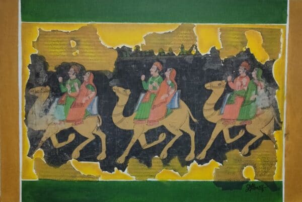 Camel Riders - Rajasthani painting - Abbassi - 02