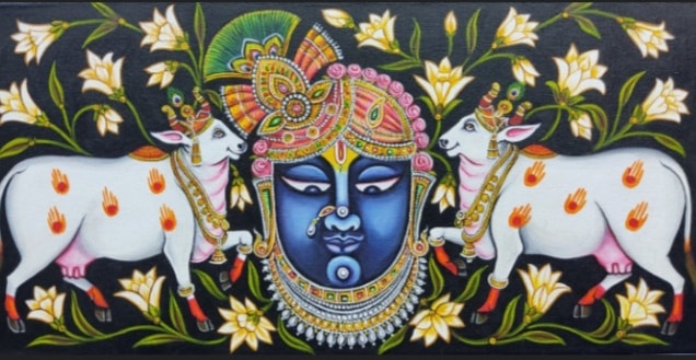 pichwai painting cotton painting Indian paintings Nathdwara shreenathji -  International Indian Folk Art Gallery