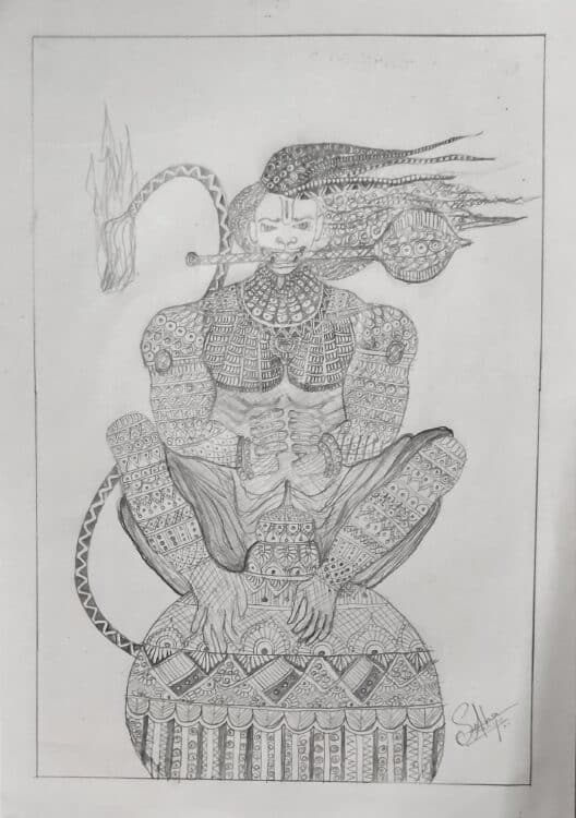 Hanuman | Mandala art | By Sneha Acharya ES - International Indian Folk ...